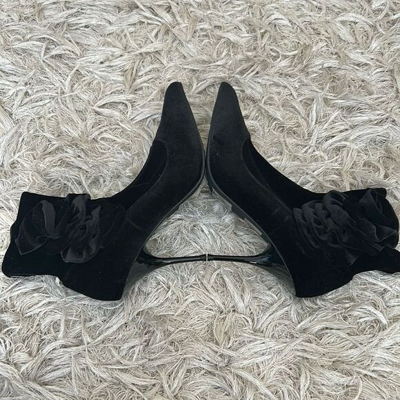 NWOB Jeffrey Campbell Florette Velvet Pointed Toe Sock Ankle Boots Black Sz 8.5 - Picture 13 of 15